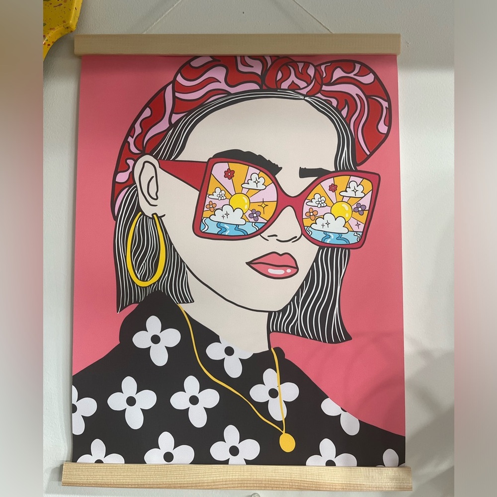 Girl w/ Colorful Sunglasses Canvas Small